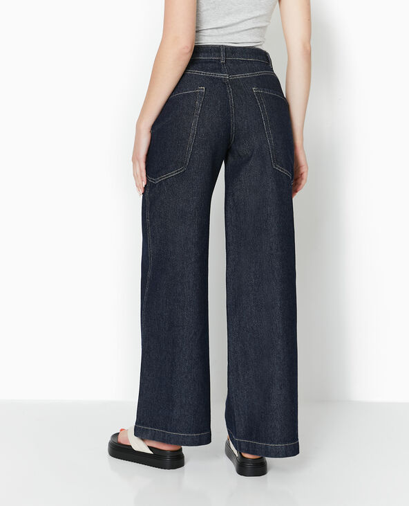 Jean wide avec poches côtés taille regular bleu - Pimkie
