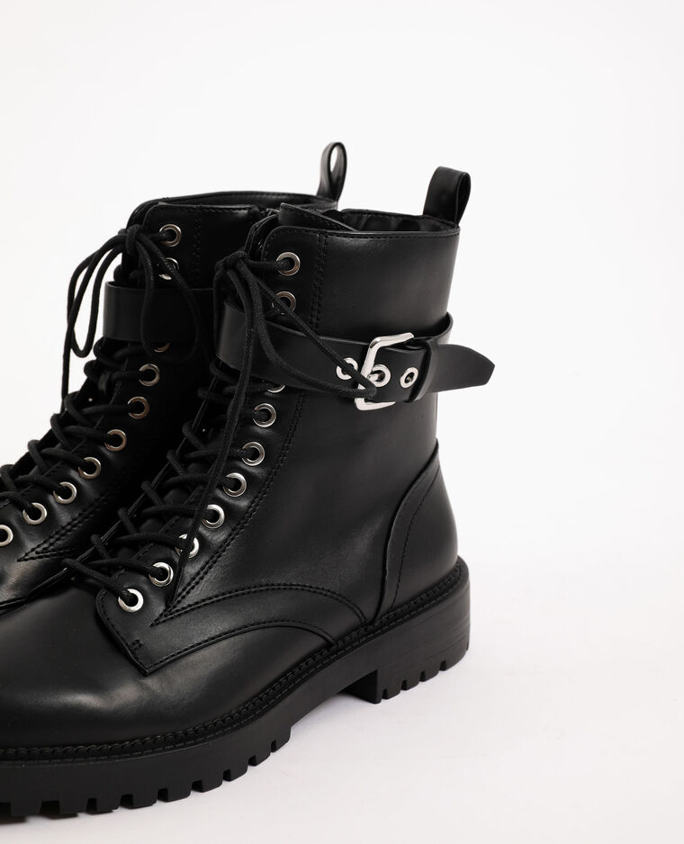 Boots en faux cuir noir - Pimkie