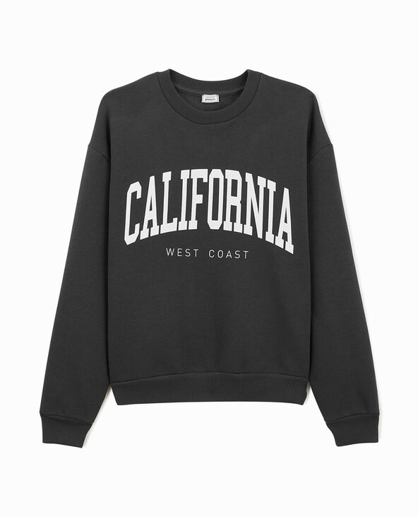 Sweat col rond imprimé gris foncé - Pimkie