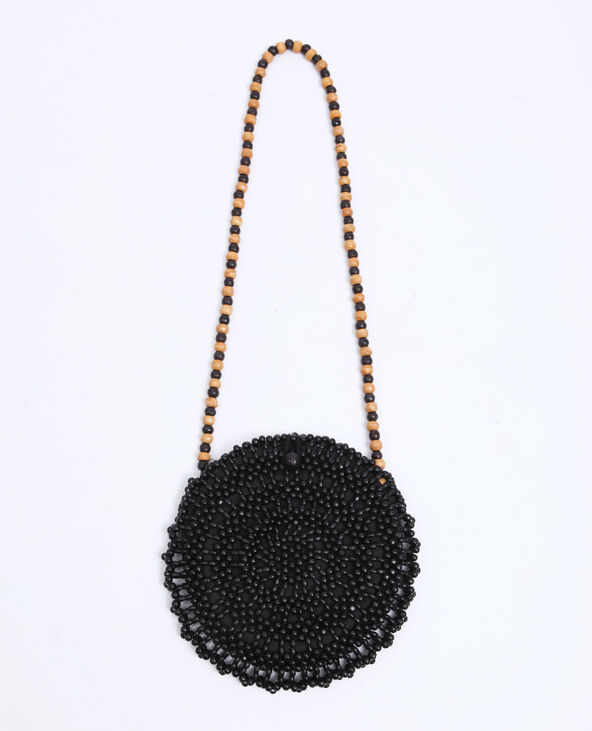 Sac rond en perles noir - Pimkie