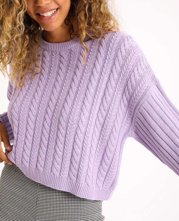 Pull torsadé violet - Pimkie