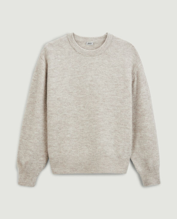 Pull maille col rond taupe - Pimkie