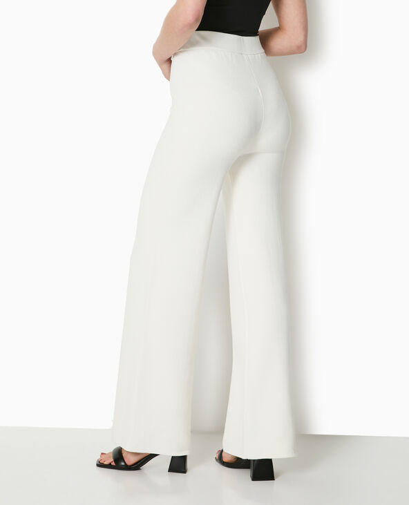 Pantalon droit en tricot blanc - Pimkie