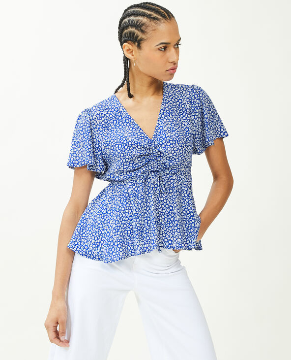 Top en tissu fluide bleu électrique - Pimkie