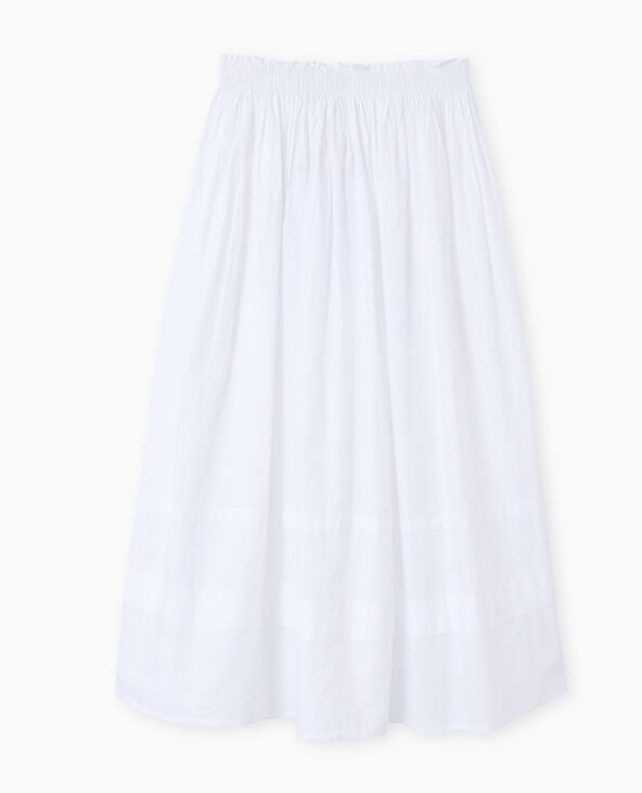 Jupe longue en popeline avec ceinture élastiquée blanc - Pimkie