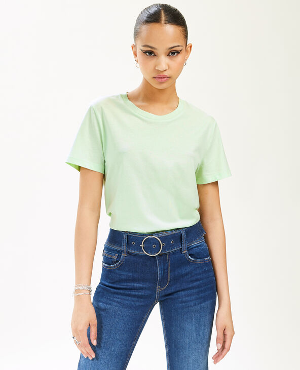 T-shirt basique col rond vert clair - Pimkie