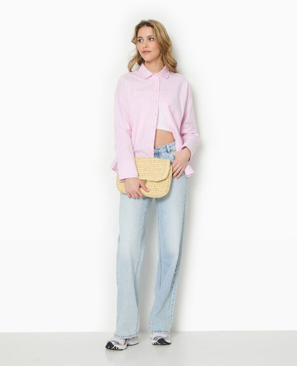 Chemise ample, droite et rayée rose - Pimkie
