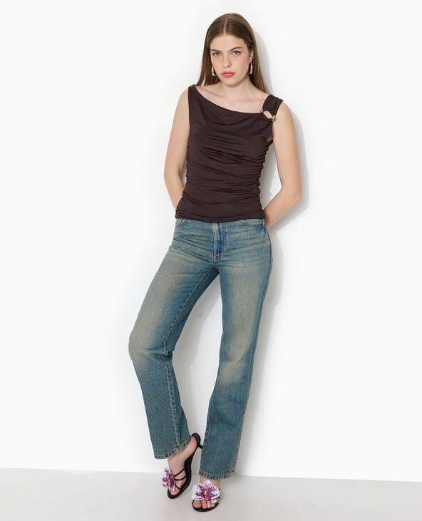 Top sans manches avec boucle fantaisie marron - Pimkie