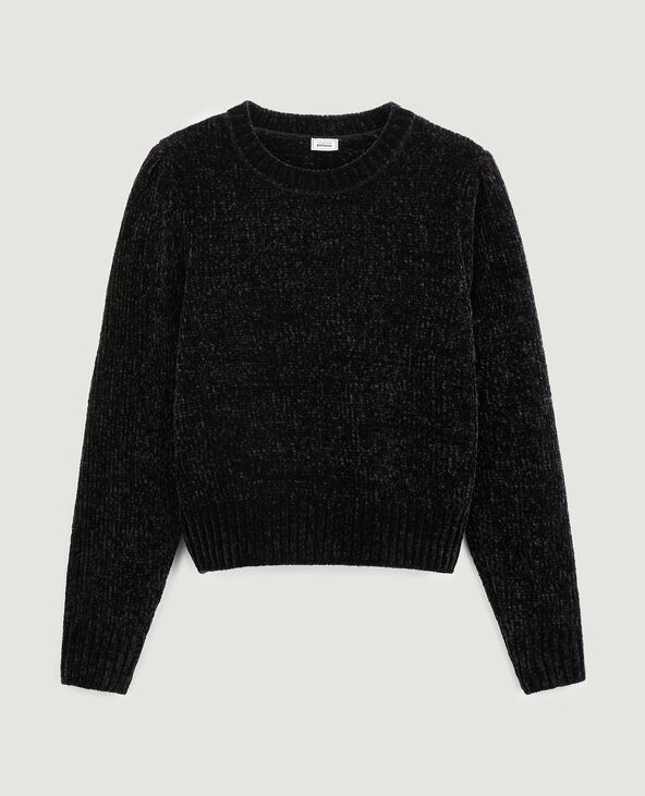 Pull en maille chenille noir - Pimkie