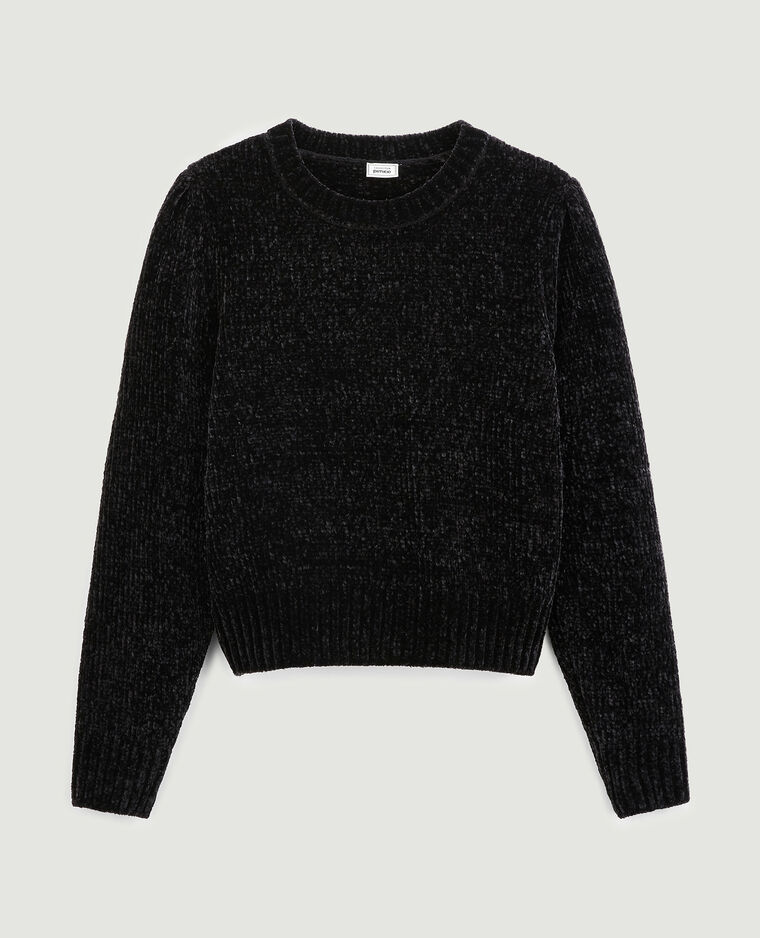 Pull en maille chenille noir - Pimkie