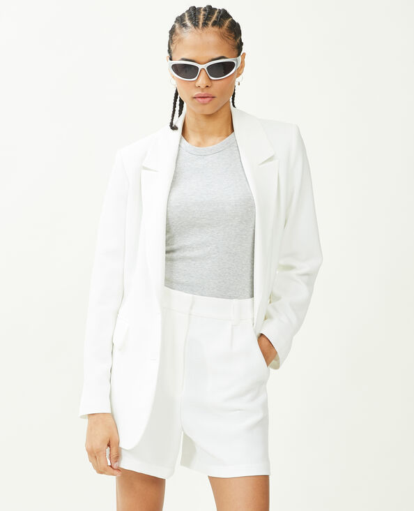 Veste blazer tissu tramé blanc - Pimkie