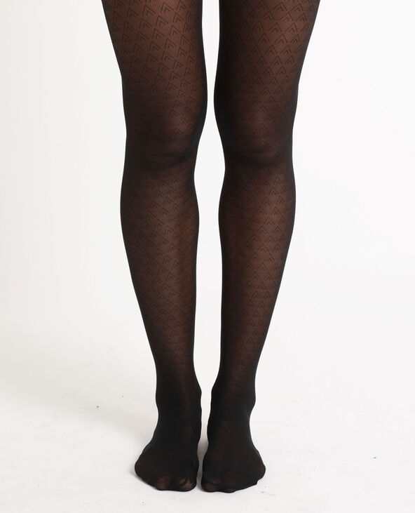 Collants à losanges noir - Pimkie