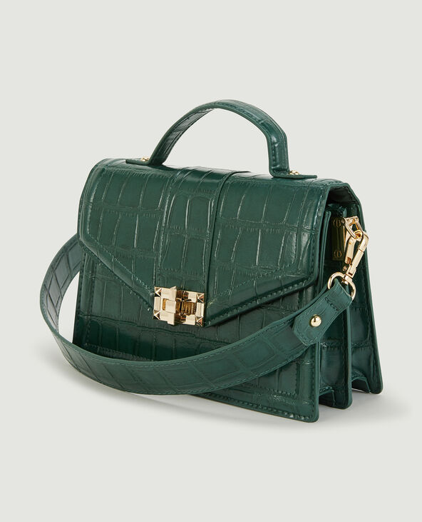 Sac boxy effet croco vert foncé - Pimkie