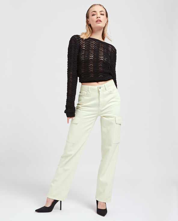 Jean cargo droit beige - Pimkie