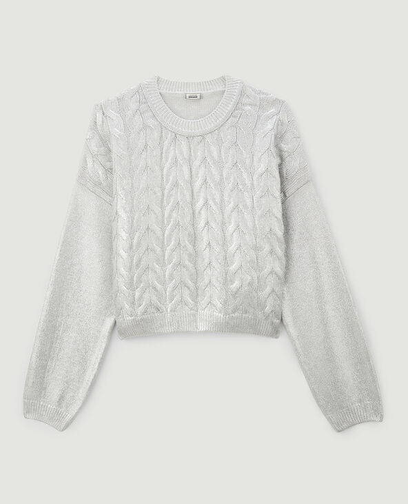 Pull torsadé avec enduit argenté argenté - Pimkie