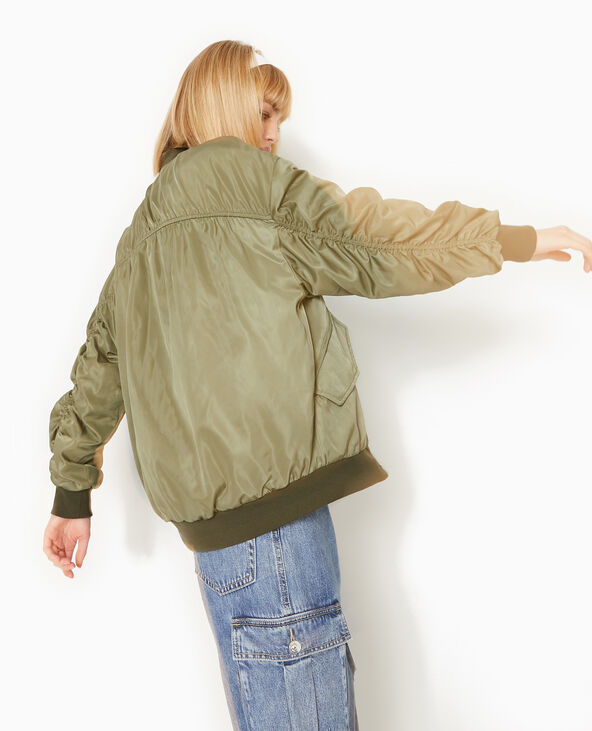Bombers oversize avec fronces dos et manches vert kaki - Pimkie