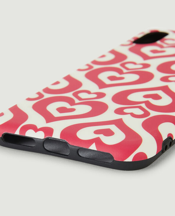 Coque iPhone "cœurs" rouge - Pimkie