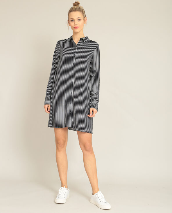 Robe chemise à rayures bleu marine - Pimkie