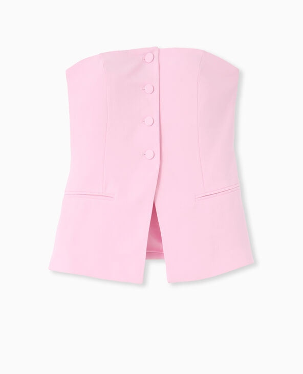 Top bustier avec boutons rose - Pimkie