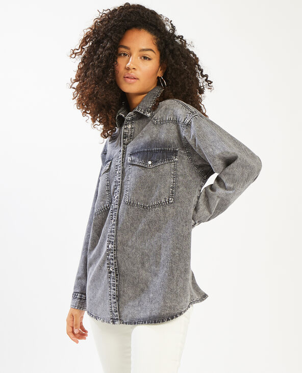 Chemise façon jean gris foncé - Pimkie