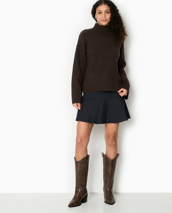 Pull col montant manches larges marron - Pimkie