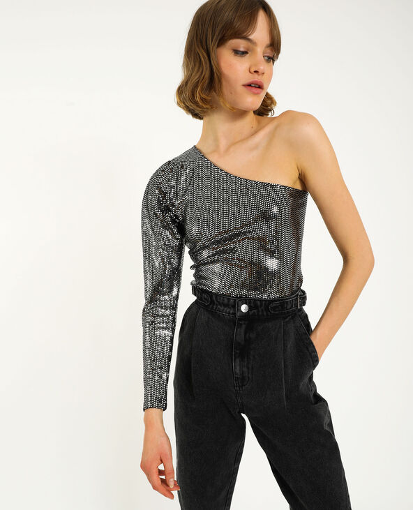 Body asymétrique argenté - Pimkie