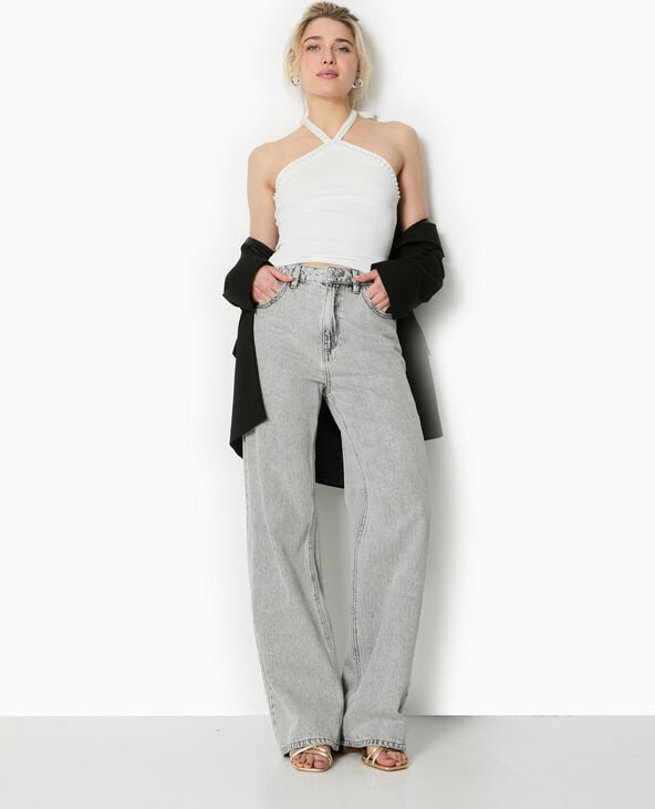 Top dos-nu avec détails perles blanc - Pimkie