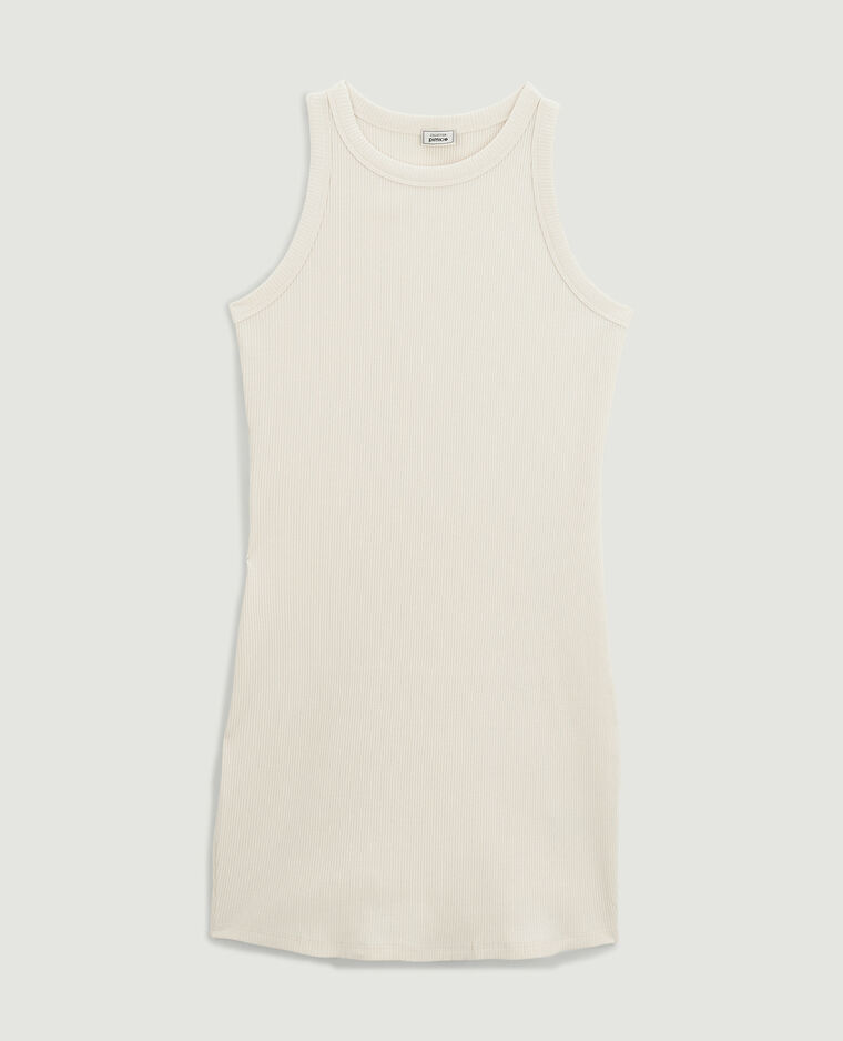Robe débardeur maille côtelée écru - Pimkie