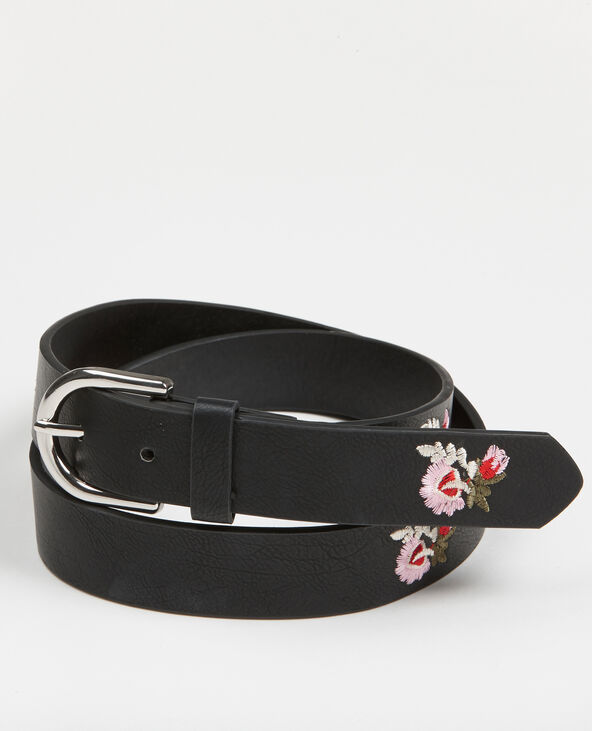 Ceinture brodée noir - Pimkie