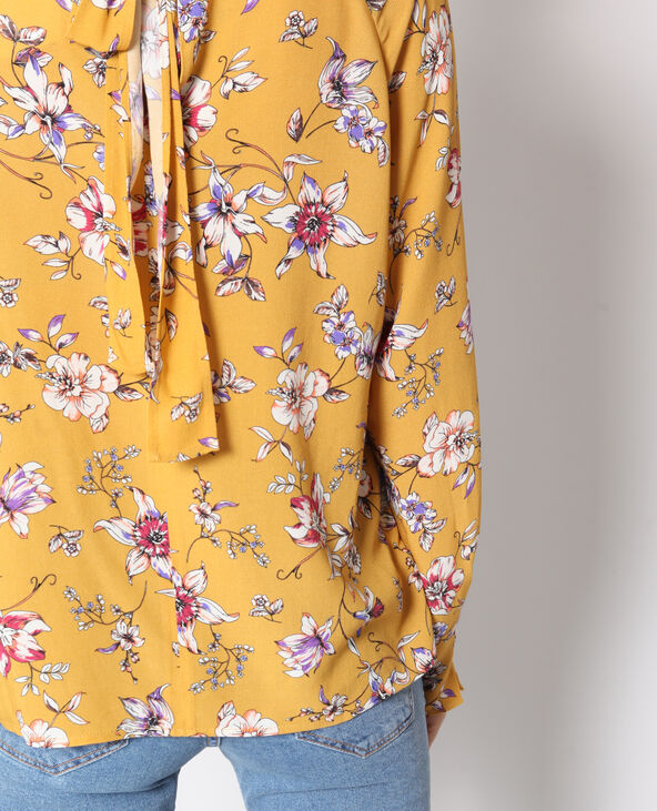 Blouse à fleurs jaune ocre - Pimkie