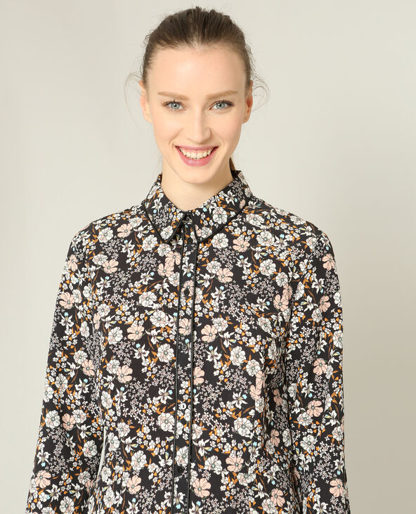 Robe chemise fleurie noir - Pimkie
