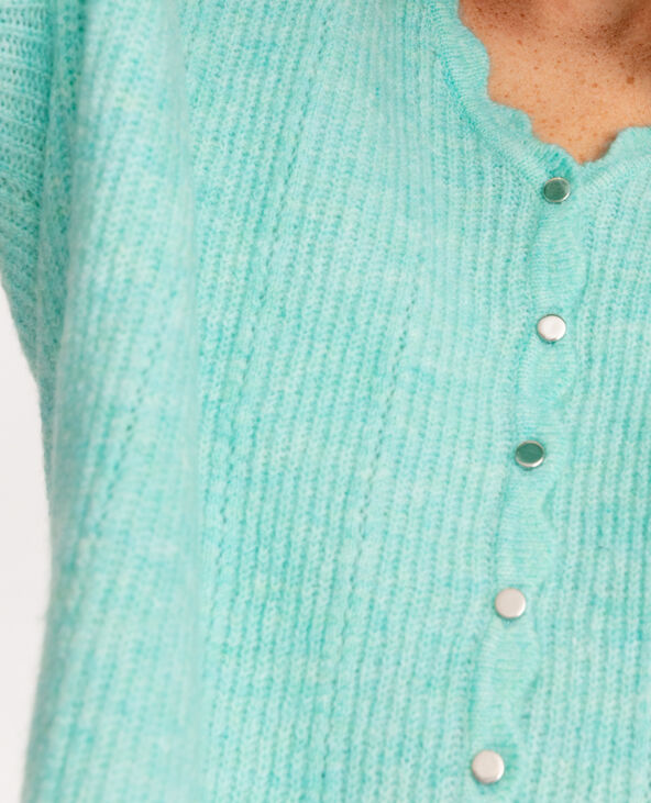 Gilet boutons métalliques bleu turquoise - Pimkie