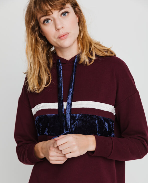 Sweat à capuche bordeaux - Pimkie