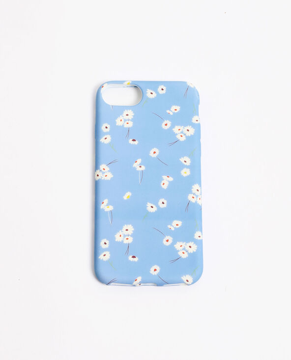 Coque iPhone fleurs blanches bleu - Pimkie