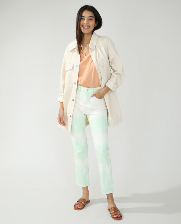Jean straight high waist tie and dye jaune - Pimkie
