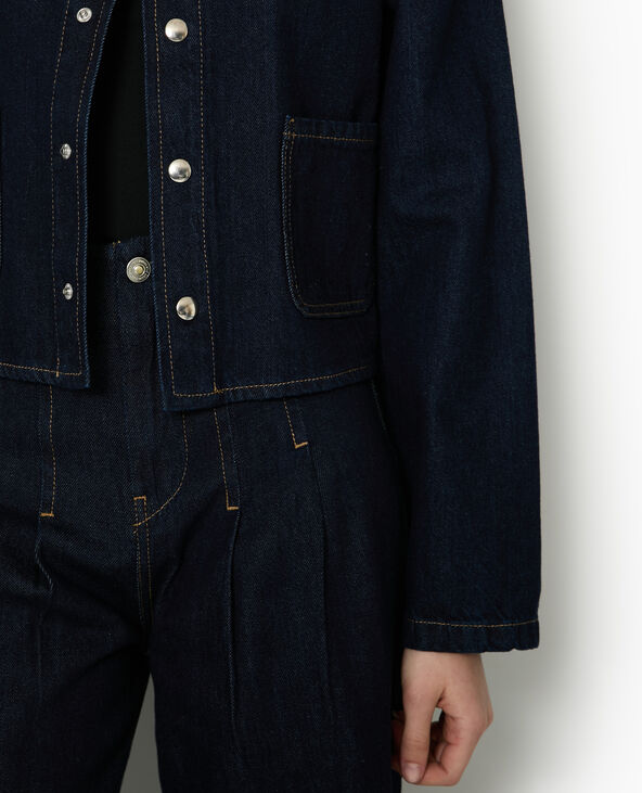 Veste droite en jean avec pressions bleu - Pimkie