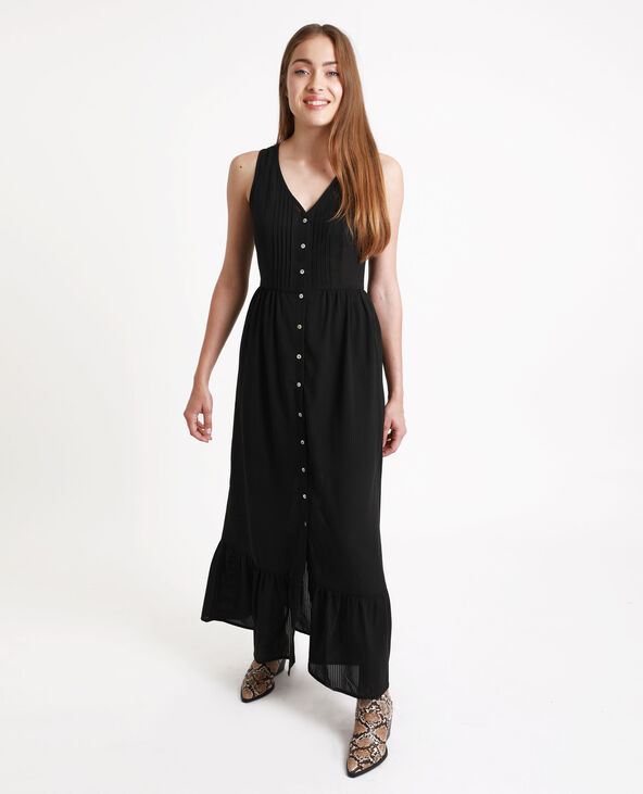 Robe longue noire boutonnee devant online