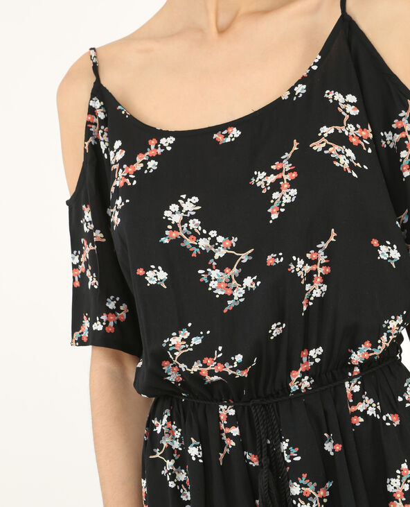 Robe fluide manches peekaboo noir - Pimkie