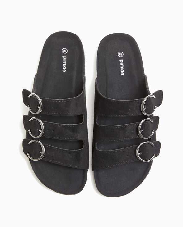Mules 3 brides noir - Pimkie