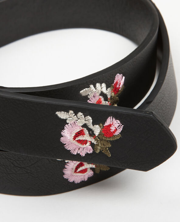 Ceinture brodée noir - Pimkie