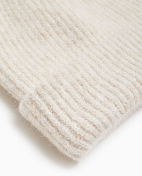 Bonnet avec revers beige - Pimkie