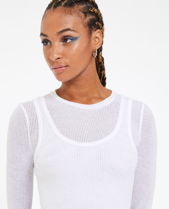 Top manches longues effet superposition blanc - Pimkie