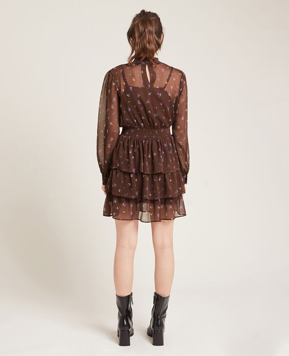 Robe à volants marron - Pimkie