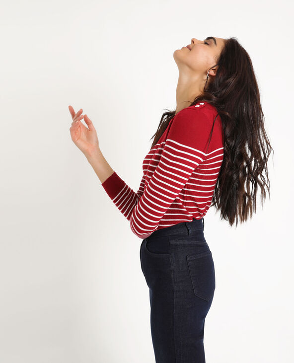 Pull rayé rouge - Pimkie