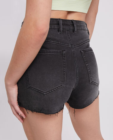 Short en jean destroy taille haute noir - Pimkie