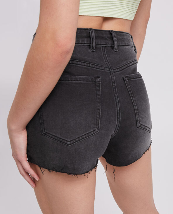 Short en jean destroy taille haute noir - Pimkie