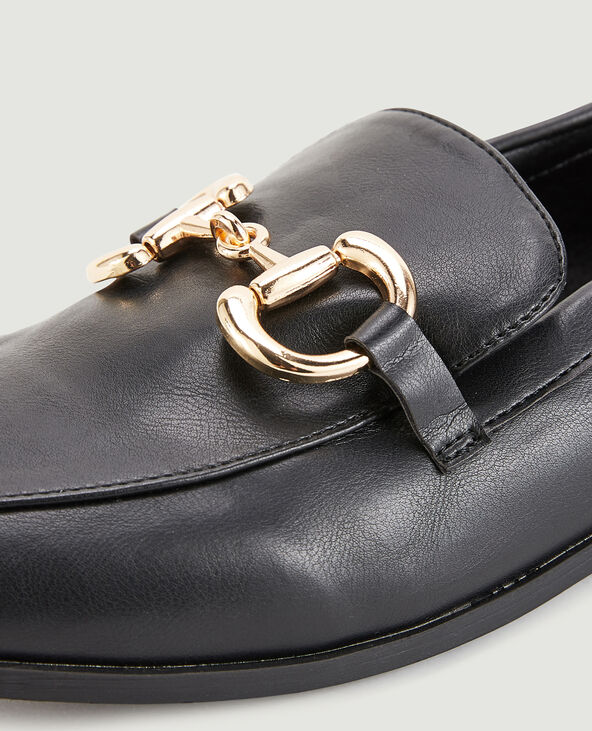 Mocassins slim boucles dorées noir - Pimkie