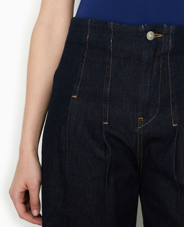 Jean wide taille haute avec pinces bleu - Pimkie