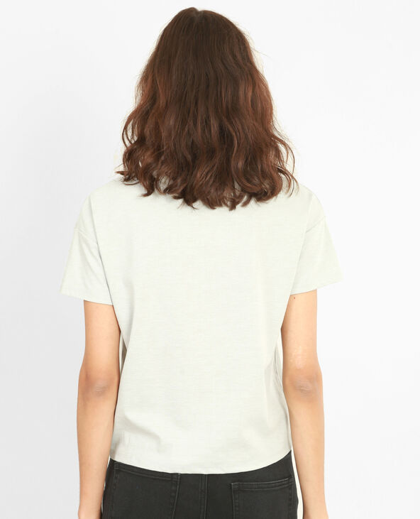 T-shirt à lacets gris chiné - Pimkie