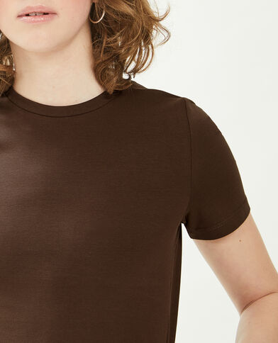 T-shirt cropped marron - Pimkie